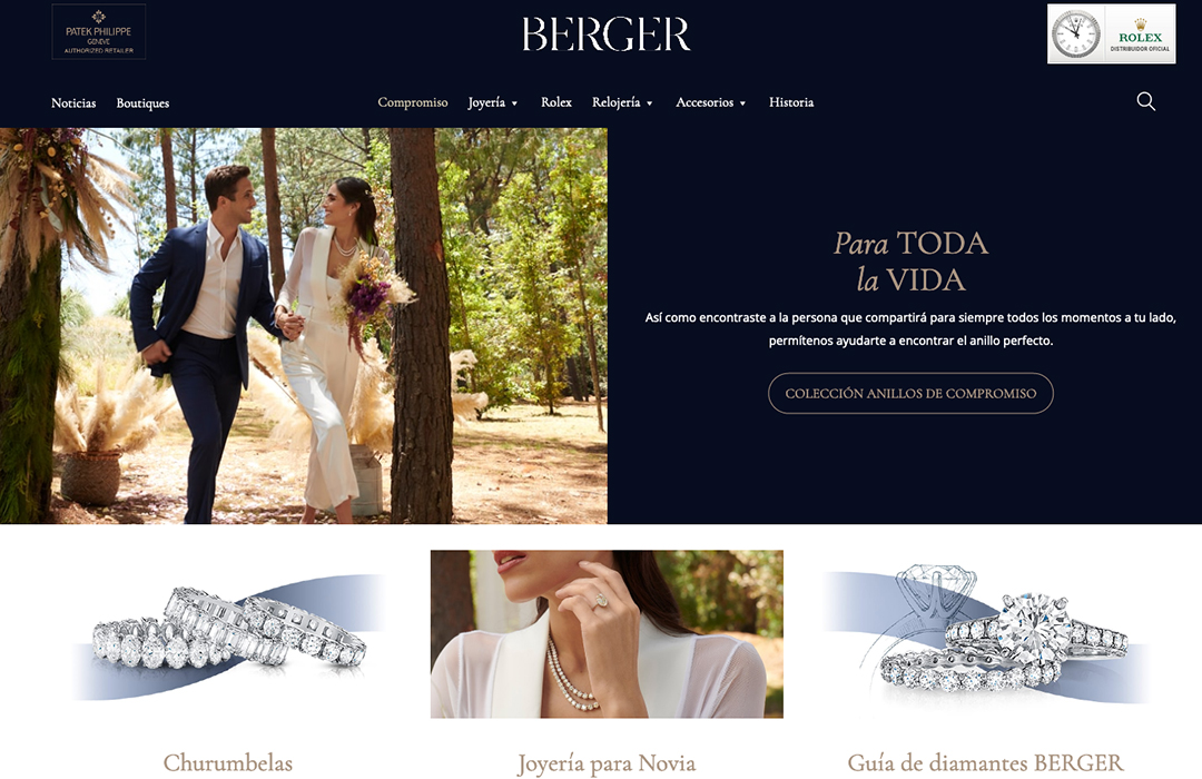Berger presenta nueva página web